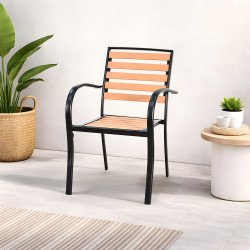 كرسي مفرد خارجي بلاستيك بهيكل معدني