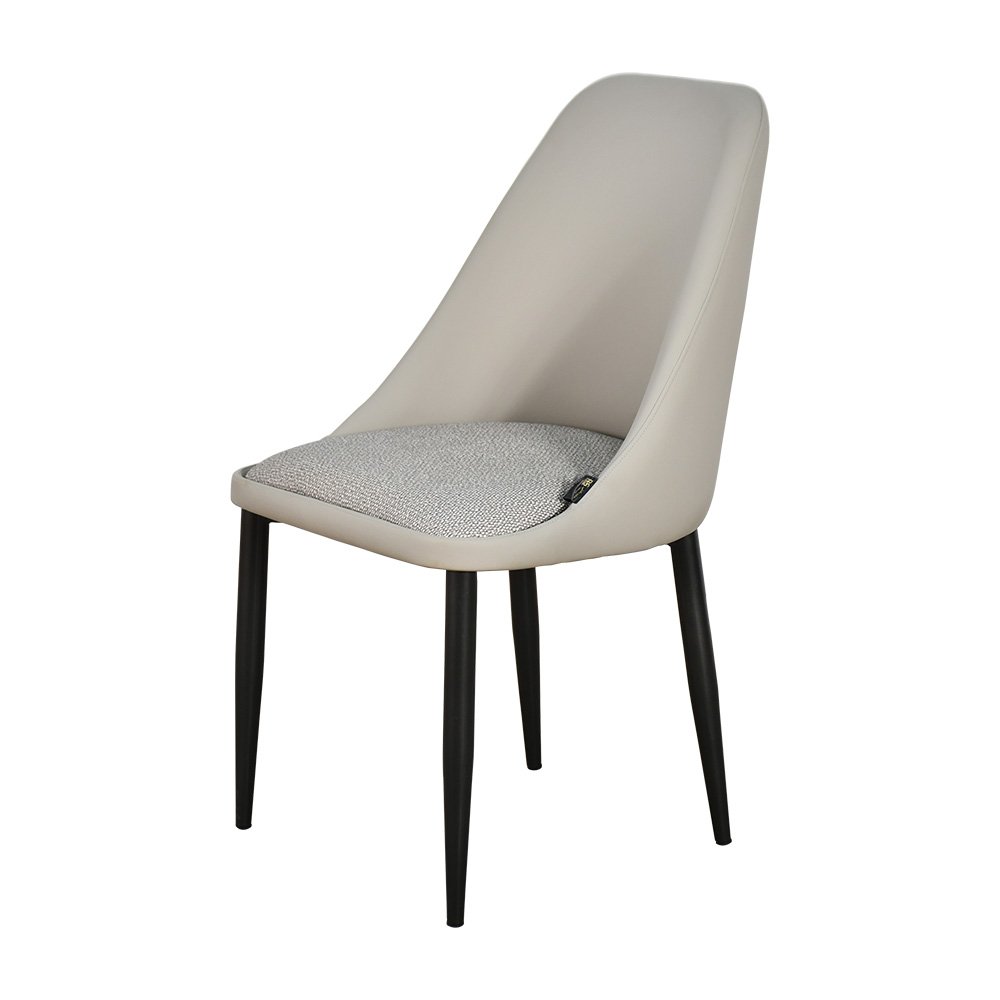 كرسي مفرد مودرن جلد مع أرجل معدنية رمادي غامق كرسي مفرد مودرن جلد مع أرجل معدنية رمادي غامق