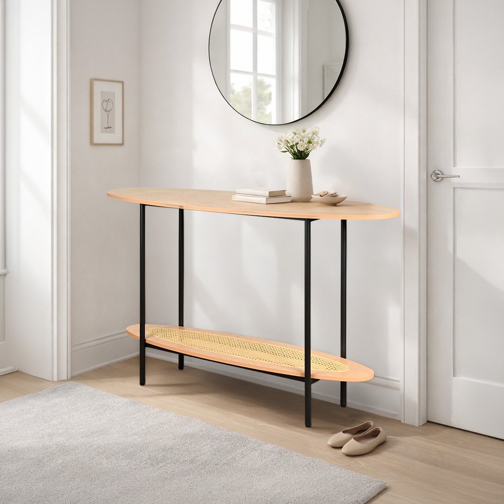 مدخل استقبال خشبي مع رف راتان بوهيمي عصري بيج مدخل استقبال خشبي مع رف راتان بوهيمي عصري بيج