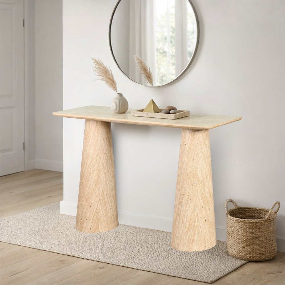 مدخل استقبال خشبي تصميم عصري بيج 120 سم