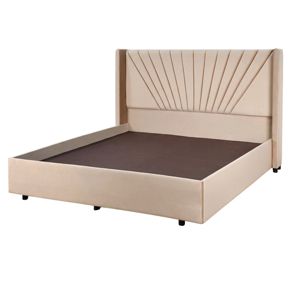 سرير خشبي بتنجيد مخملي فاخر 180×200سم