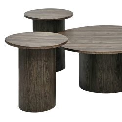 طقم طاولات خدمة مودرن 5 قطع خشب بني