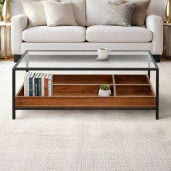 طاولة خدمة مفردة مودرن بسطح زجاجي بني طاولة خدمة مفردة مودرن بسطح زجاجي بني