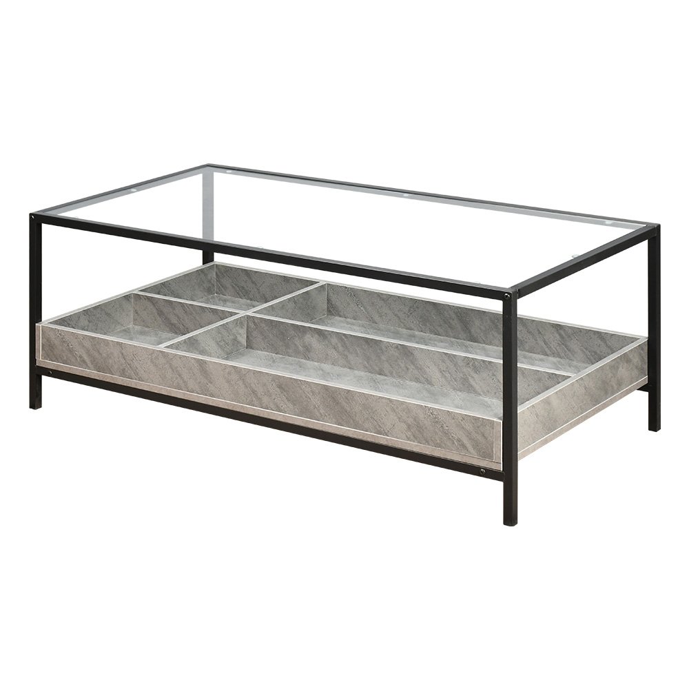 طاولة خدمة مفردة مودرن بسطح زجاجي رمادي طاولة خدمة مفردة مودرن بسطح زجاجي رمادي