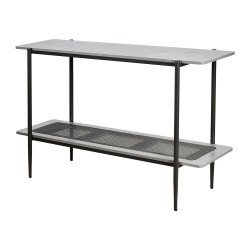 مدخل استقبال خشبي مع رف راتان بوهيمي عصري رمادي