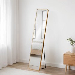 مرآة استاند عصرية بإطار معدني ذهبي 160×40 سم