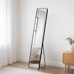 مرآة استاند عصرية بإطار معدني أسود 160×40 سم