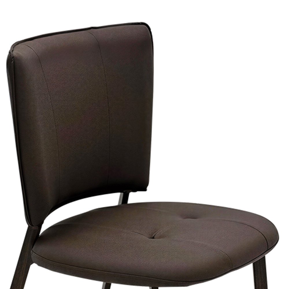 كرسي طاولة طعام قماش بهيكل معدني بني