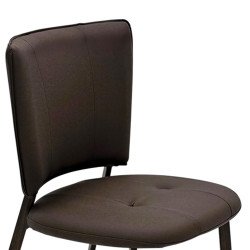 كرسي طاولة طعام قماش بهيكل معدني بني