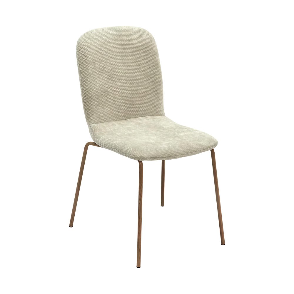 كرسي طاولة طعام قماش بهيكل معدني بيج