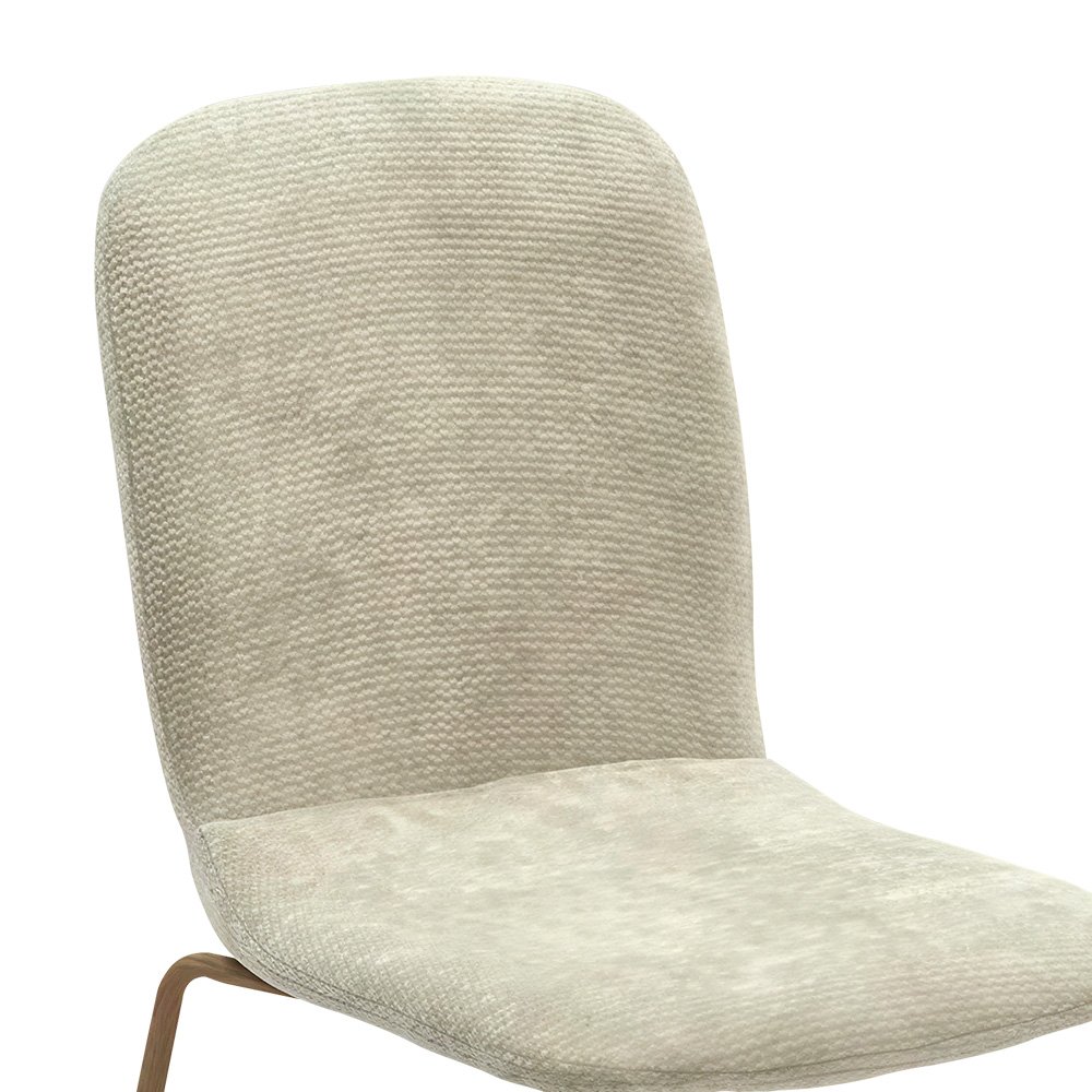 كرسي طاولة طعام قماش بهيكل معدني بيج