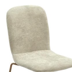 كرسي طاولة طعام قماش بهيكل معدني بيج