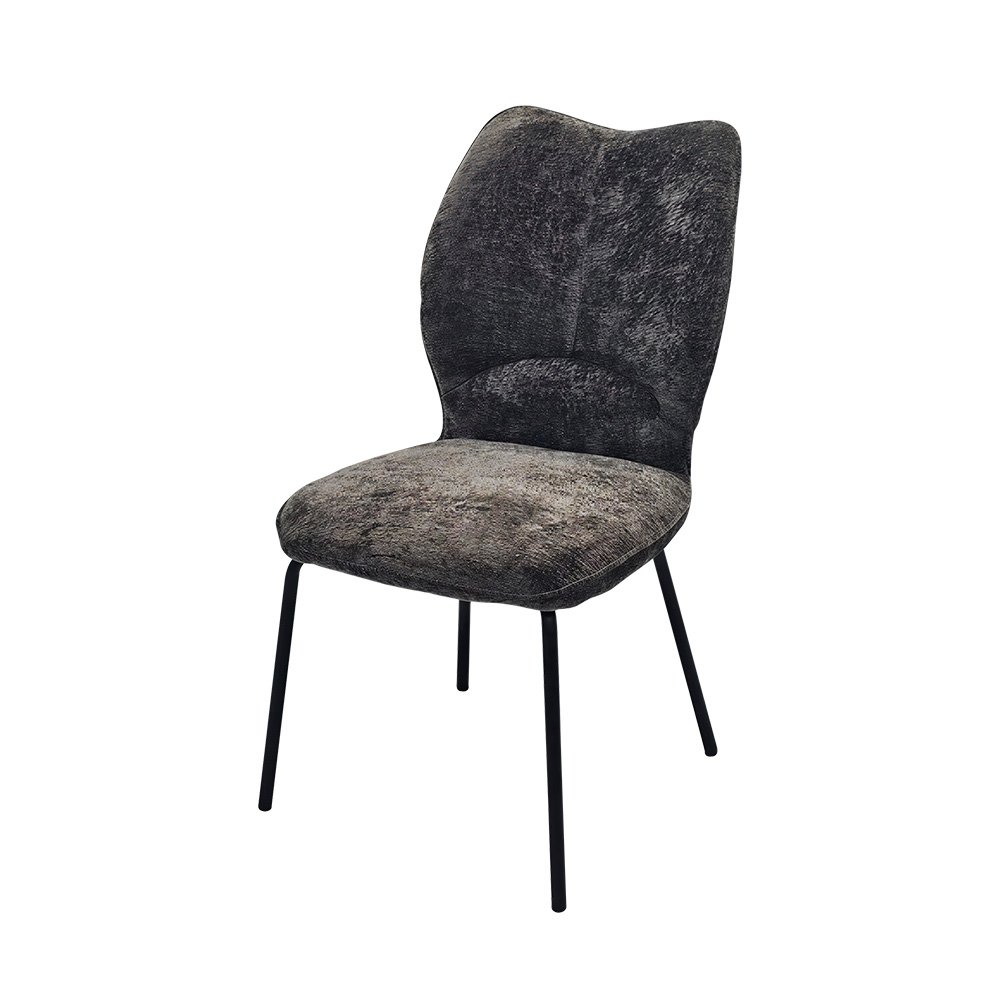 كرسي طاولة طعام قماش بهيكل معدني بني