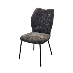 كرسي طاولة طعام قماش بهيكل معدني بني