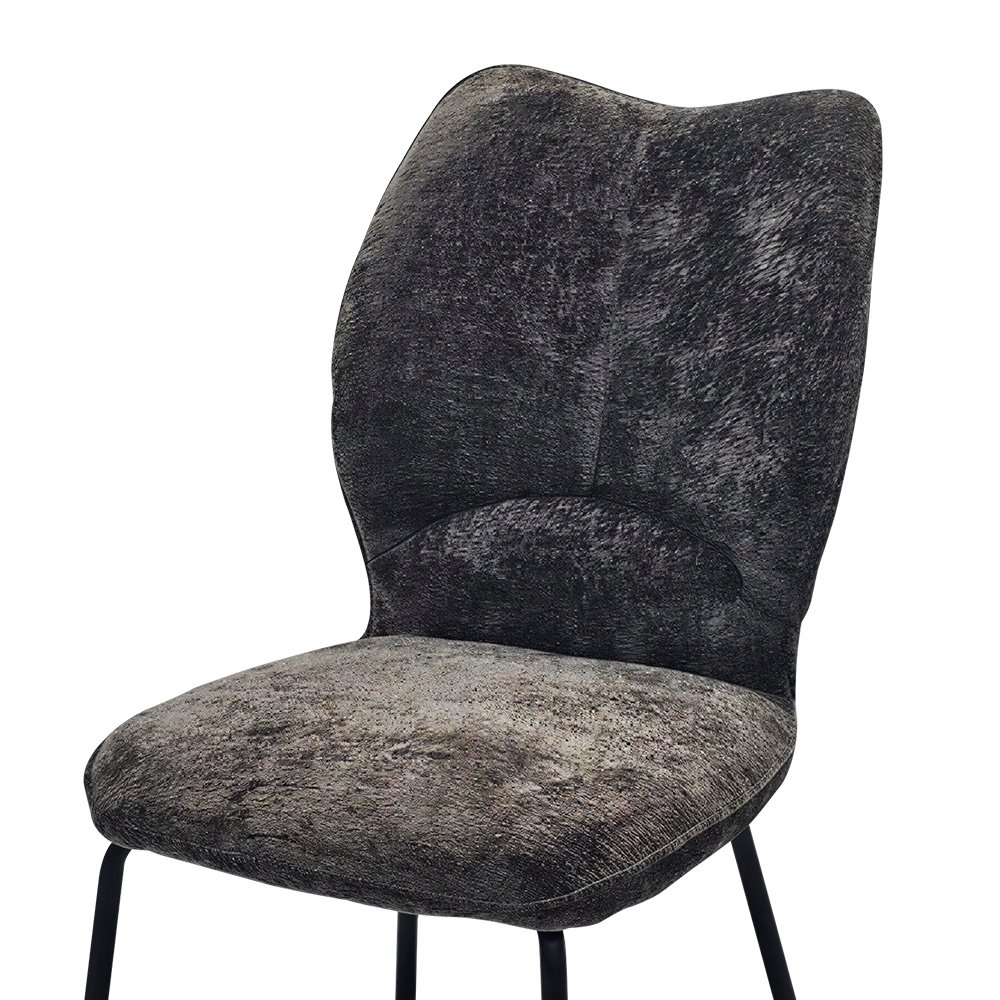 كرسي طاولة طعام قماش بهيكل معدني بني