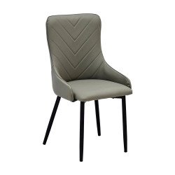 كرسي طاولة طعام قماش بهيكل معدني رمادي