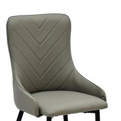 كرسي طاولة طعام قماش بهيكل معدني رمادي