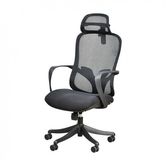 كرسي مكتب مودرن دوار قابل للتعديل أسود