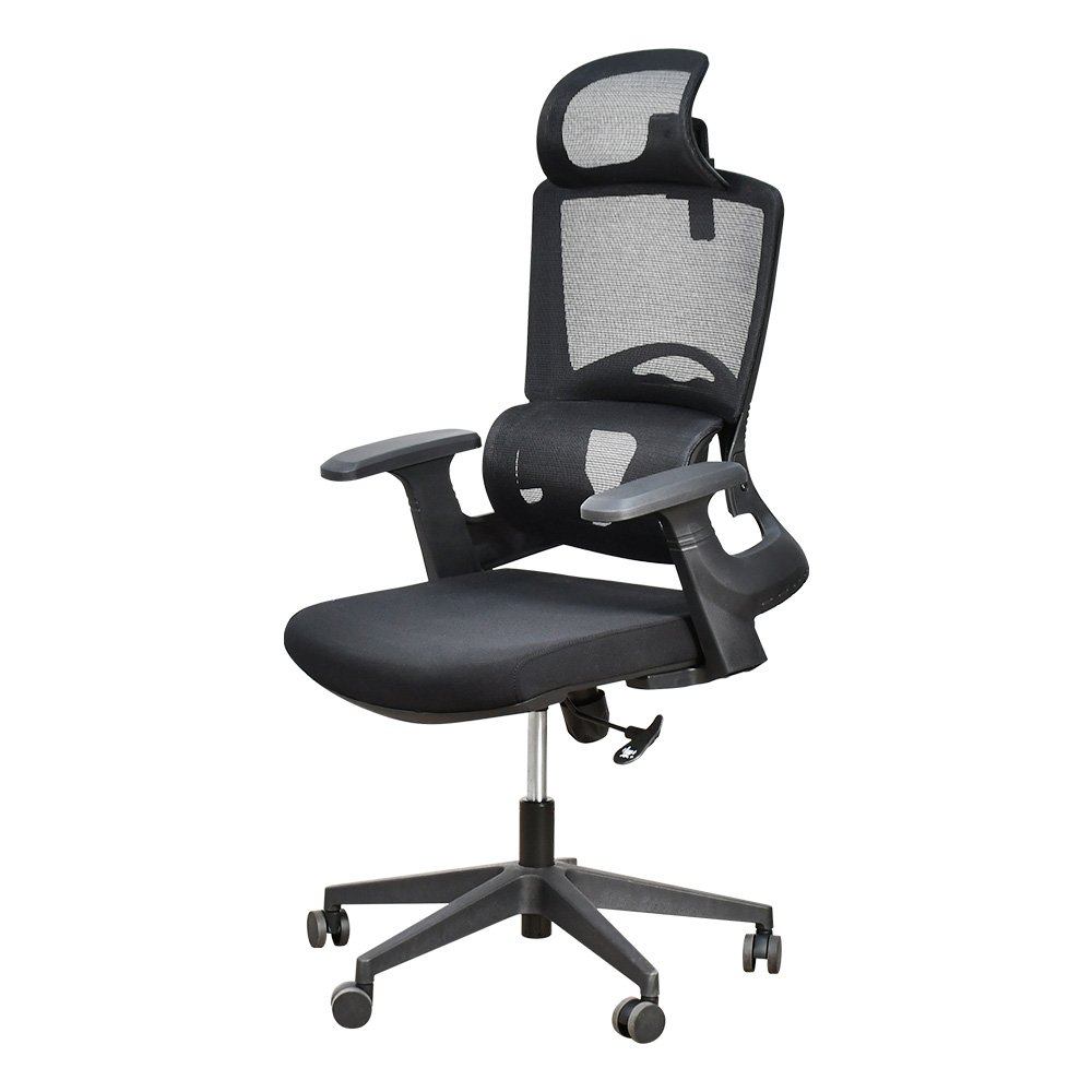 كرسي مكتب مودرن دوار قابل للتعديل أسود