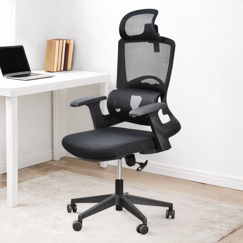 كرسي مكتب مودرن دوار قابل للتعديل أسود