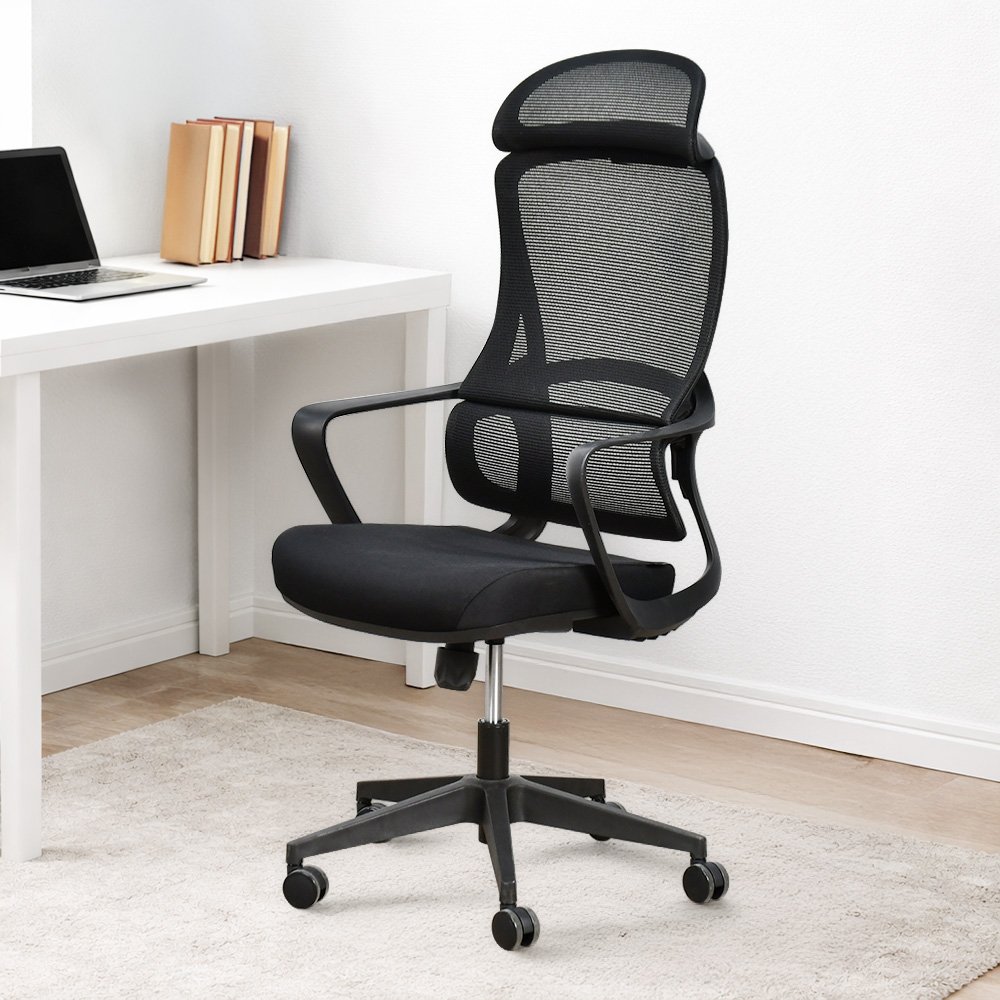 كرسي مكتب مودرن دوار قابل للتعديل أسود