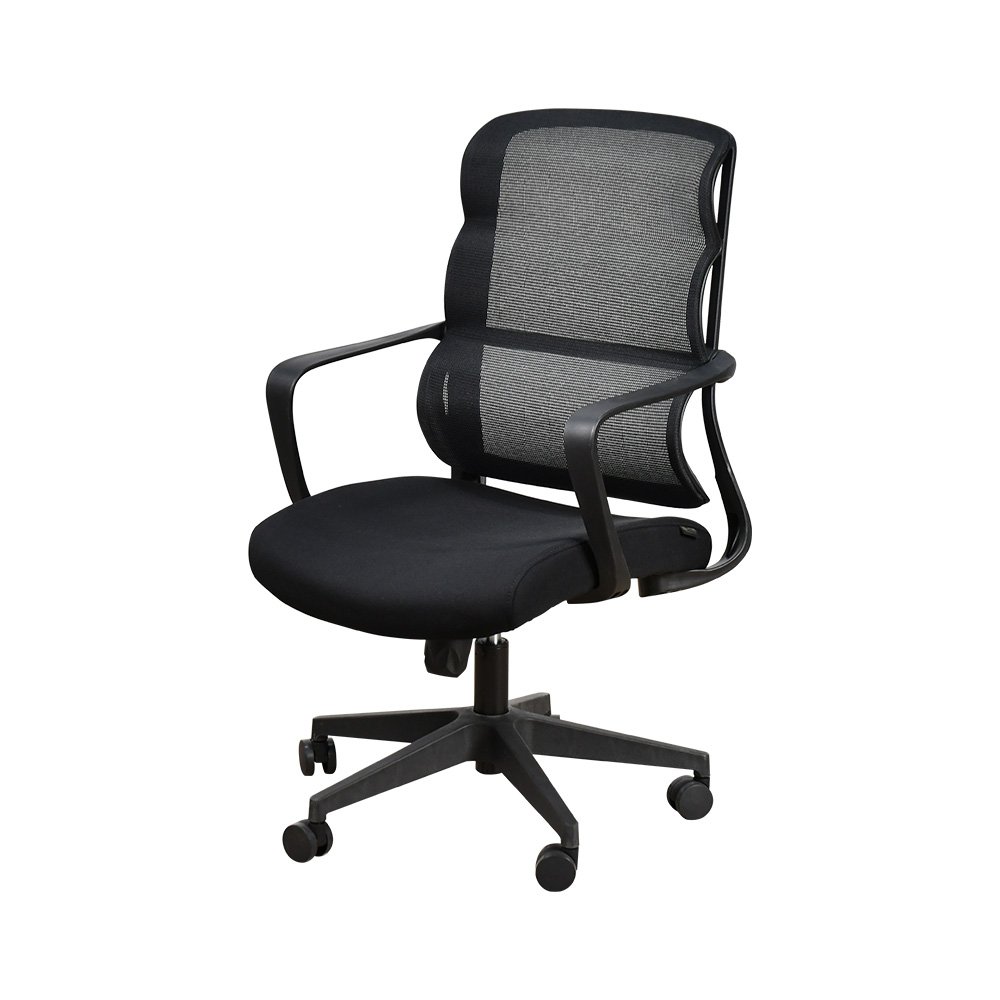 كرسي مكتب مودرن دوار قابل للتعديل أسود