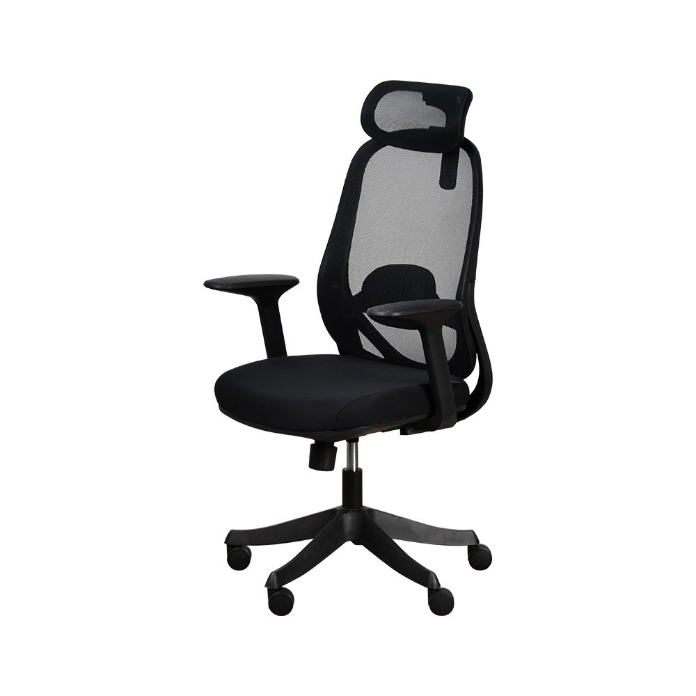 كرسي مكتب مودرن دوار قابل للتعديل أسود