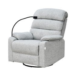 كرسي استرخاء فاخر هزار دوار بحامل جوال رمادي