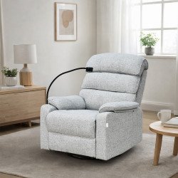 كرسي استرخاء فاخر هزار دوار بحامل جوال رمادي