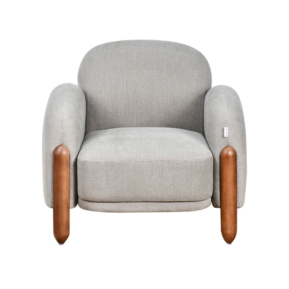 كرسي مفرد فخم قماش بهيكل خشبي مودرن