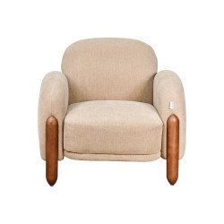 كرسي مفرد فخم قماش بهيكل خشبي مودرن