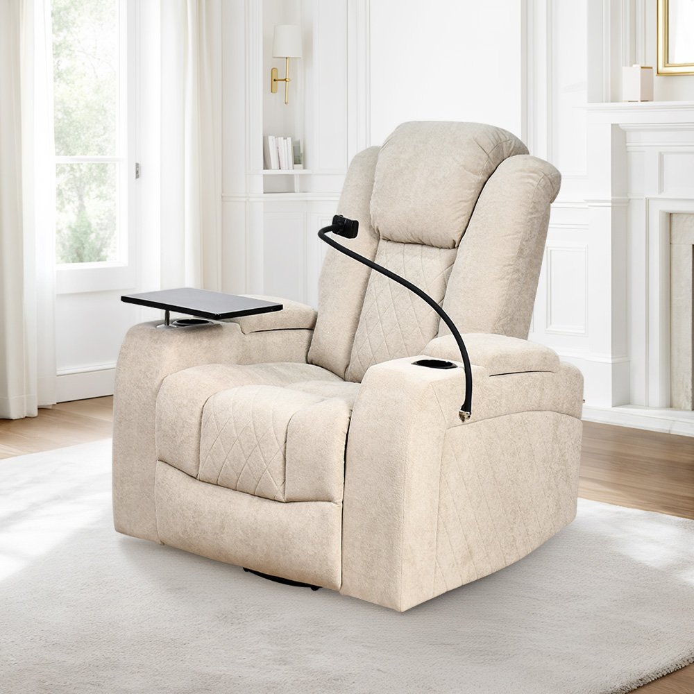 كرسي استرخاء هزار دوار بحامل جوال مع رف طاولة