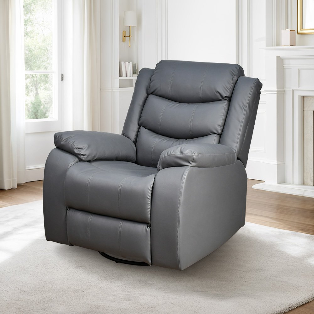 كرسي استرخاء فخم هزاز دوار بتصميم عصري جلد كرسي استرخاء فخم هزاز دوار بتصميم عصري جلد