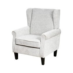 كرسي مفرد فخم قماش بهيكل خشبي مودرن رمادي