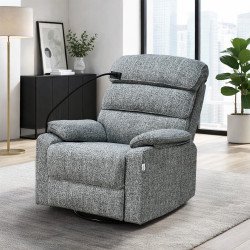 كرسي استرخاء فاخر هزار دوار بحامل جوال رمادي غامق