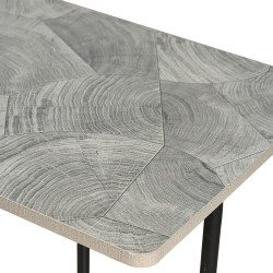 مدخل استقبال خشبي 2 دور بهيكل معدني رمادي