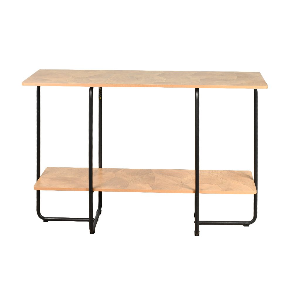 مدخل استقبال خشبي 2 دور بهيكل معدني بيج