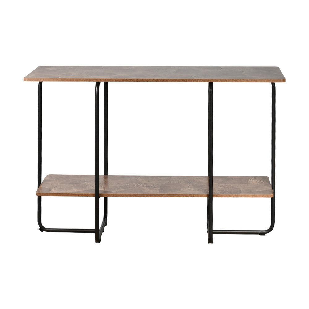 مدخل استقبال خشبي 2 دور بهيكل معدني بني