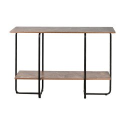 مدخل استقبال خشبي 2 دور بهيكل معدني بني