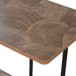 مدخل استقبال خشبي 2 دور بهيكل معدني بني