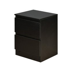 طاولة سرير جانبية خشب بـ 2 درج عملي أسود