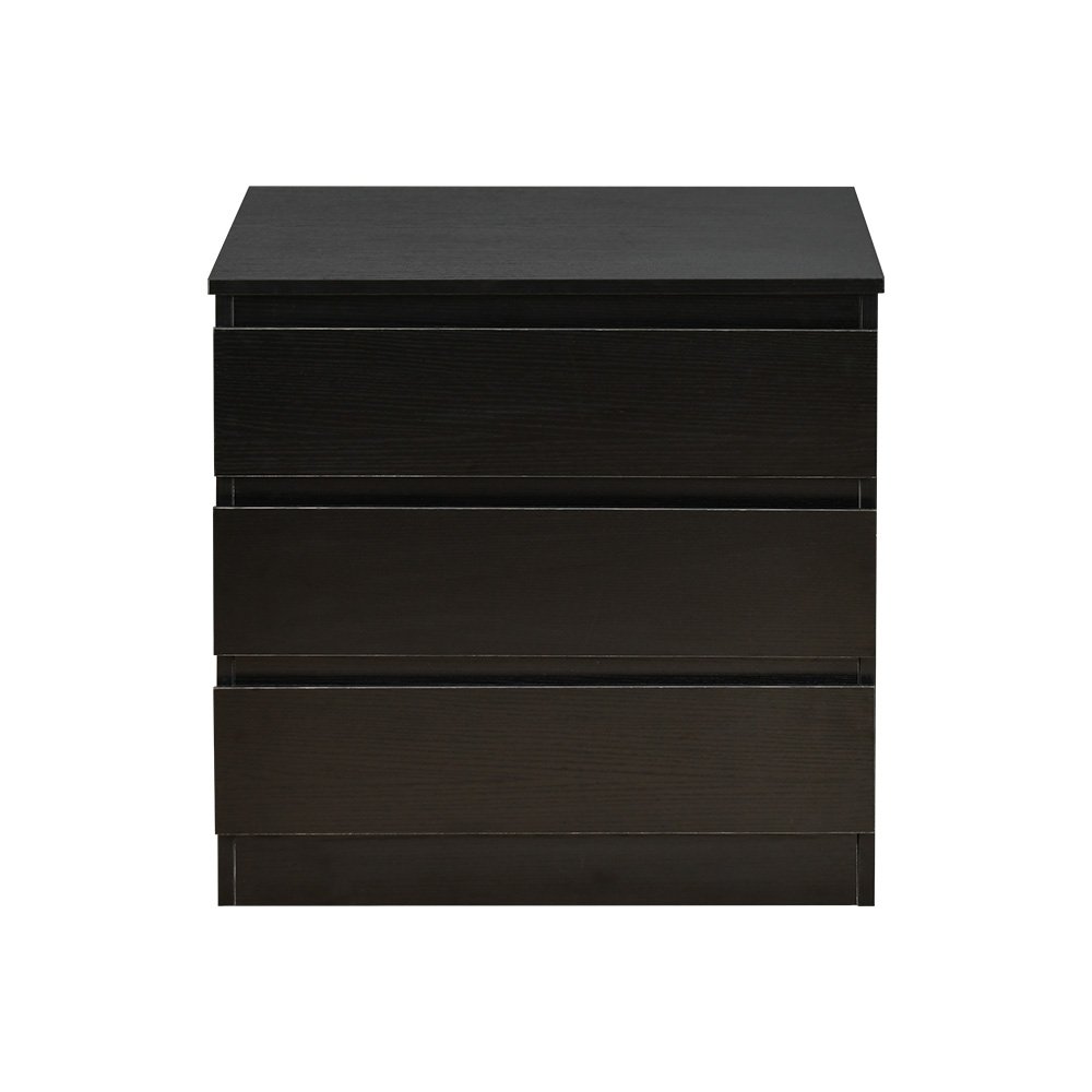 خزانة خشب بـ 3 أدراج تصميم عصري أسود