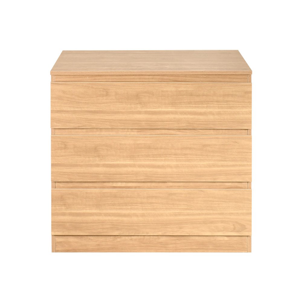 خزانة خشب بـ 3 أدراج تصميم عصري بيج 80×87 سم