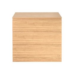 خزانة خشب بـ 3 أدراج تصميم عصري بيج 80×87 سم