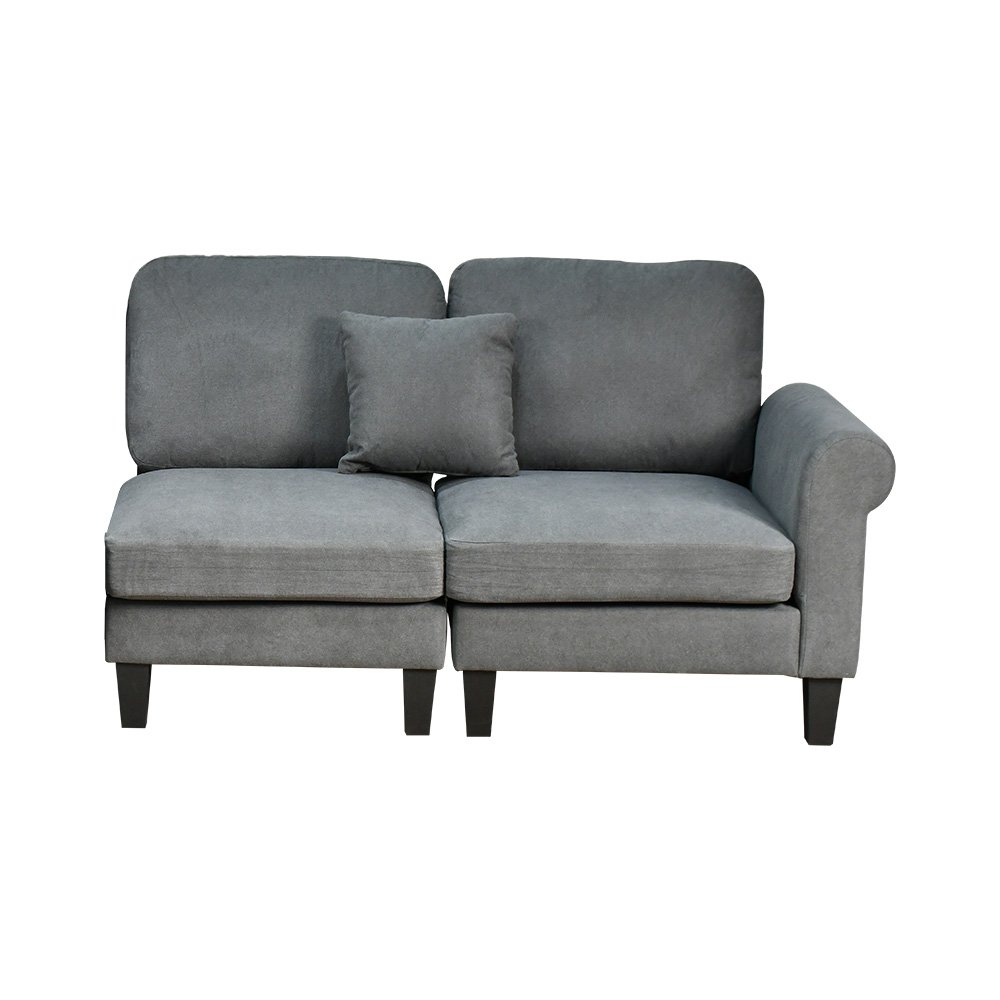 كنبة زاوية مودرن قماش تصميم عصري رمادي غامق