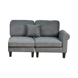 كنبة زاوية مودرن قماش تصميم عصري رمادي غامق