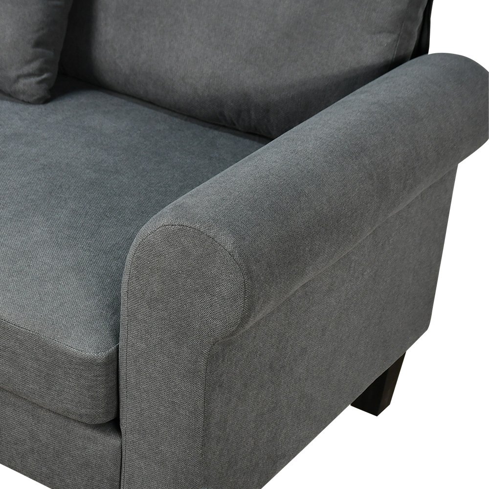 كنبة زاوية مودرن قماش تصميم عصري رمادي غامق