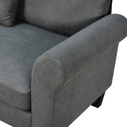 كنبة زاوية مودرن قماش تصميم عصري رمادي غامق