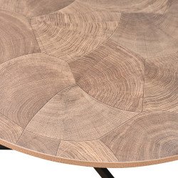 طقم طاولات خدمة خشب 5 قطع بأرجل معدنية بني