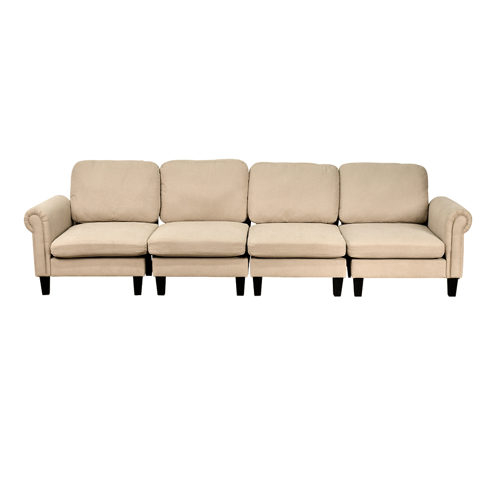 كنبة زاوية مودرن قماش تصميم عصري بيج